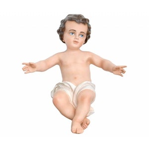 Żywiczna figura Dzieciątka Jezus z otwartymi ramionami, wys. 18 cm (7,08&#39;&#39;), odpowiednia do użytku wewnątrz i na zewnątrz, wyprodukowana we WŁOSZECH