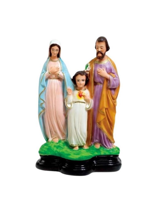 聖家族の樹脂像、高さ30cm。屋内外どちらでもご使用いただけます