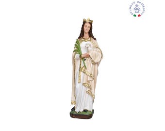 Saint Agnes resin statue, 60 cm, made of colored resin, for indoors and outdoors. 23.62" Saint Agnes resin statue. From Italy