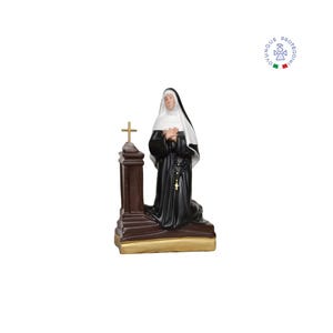 Statue of Saint Rita of Cascia kneeling cm 20 in resin, for indoors and outdoors. 7.87&#39;&#39; Statue of Saint Rita kneeling. MADE IN ITALY.