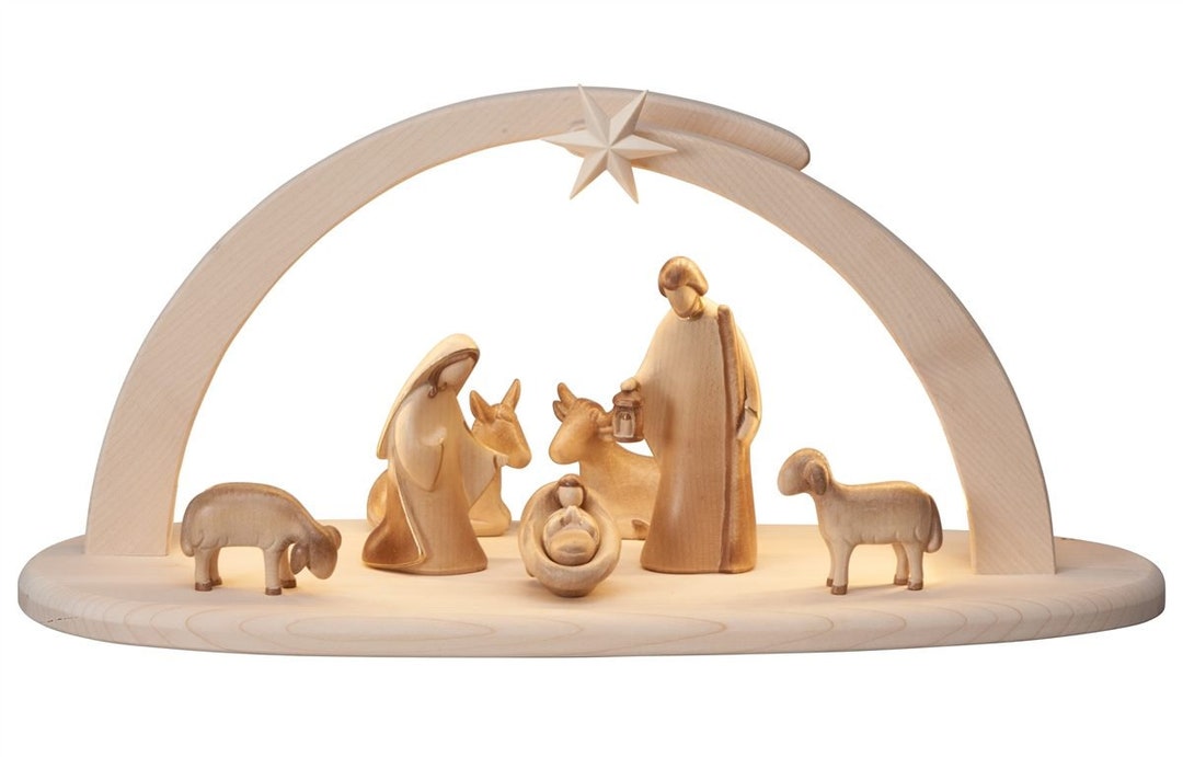 Wooden Nativity Set, Complete Wooden Nativity Scene in a Modern Style ...