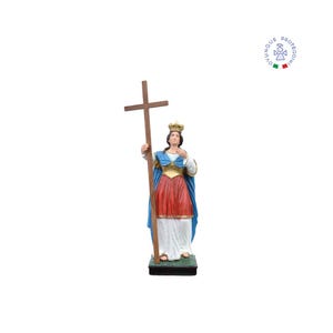 Statue der Heiligen Helena, 60 cm, aus farbigem Harz, handbemalt. Für drinnen und draußen. 23,62 Zoll große Statue der Heiligen Helena aus Kunstharz. HERGESTELLT IN ITALIEN.