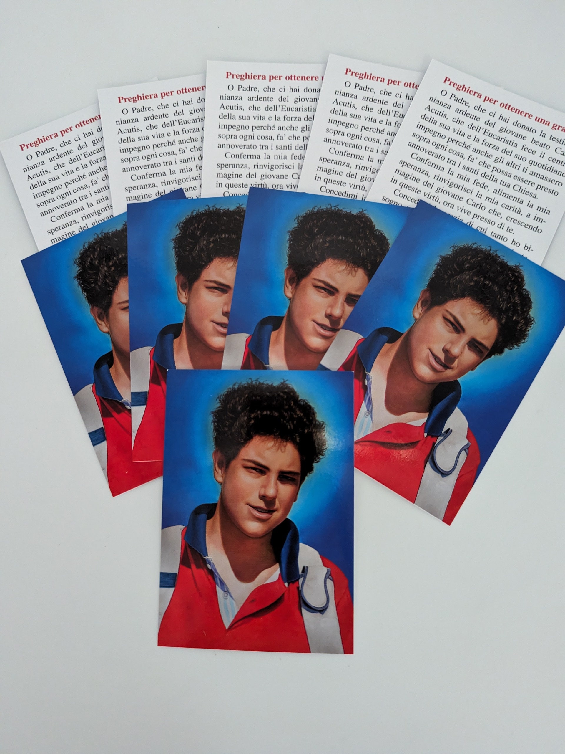 Imagens do santo cartão do Beato Carlo Acutis com oração em italiano. 10  peças. Bl. Cartão Santo Carlo Acutis - Etsy Portugal