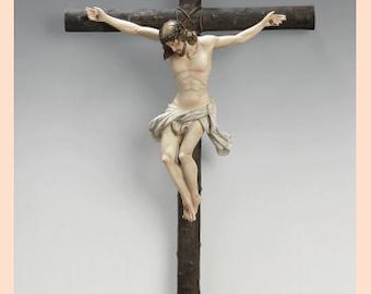 Crucifix Cm 69 X 38 (27.16 X 14.96 Inches) in Wood With Body Made