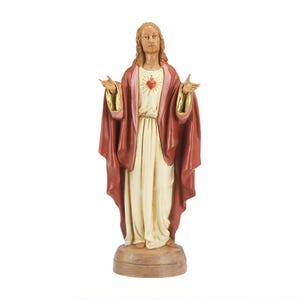 Statue des Heiligen Herzens Jesu aus farbigem PVC, 40 cm | 15,75&#39;&#39; PVC-Statue des Heiligen Herzens Jesu | HERGESTELLT IN ITALIEN |