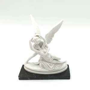 Cupid and Psyche statue in white marble dust, Made in Italy, various heights available, MADE IN TUSCANY
