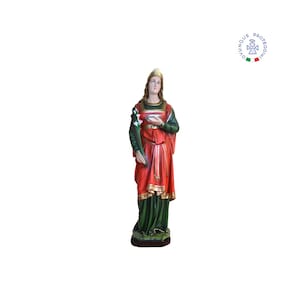 Resin statue of St. Lucy, 65 cm high, suitable for indoors and outdoors. 25.59&#39;&#39; Resin statue of St. Lucy. MADE IN ITALY.