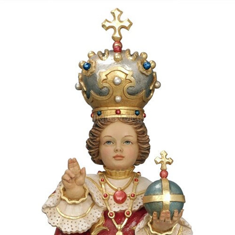 Statue of the Infant Jesus of Prague in Wood From Val Gardena Etsy