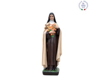 Resin statue of Saint Teresa of the Child Jesus 60 cm. Saint Teresa of Lisieux. 23.62'' St Therese of Lisieux resin statue. From Italy