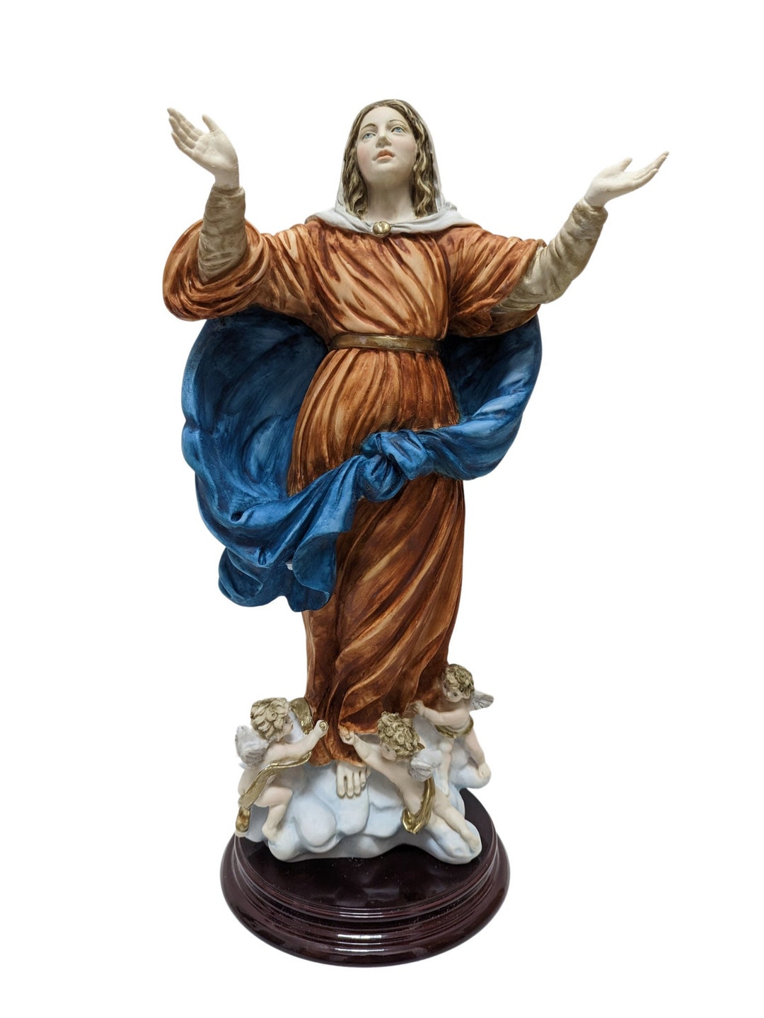 Statua Madonna Assunta del Tiziano in polvere di marmo cm 40
