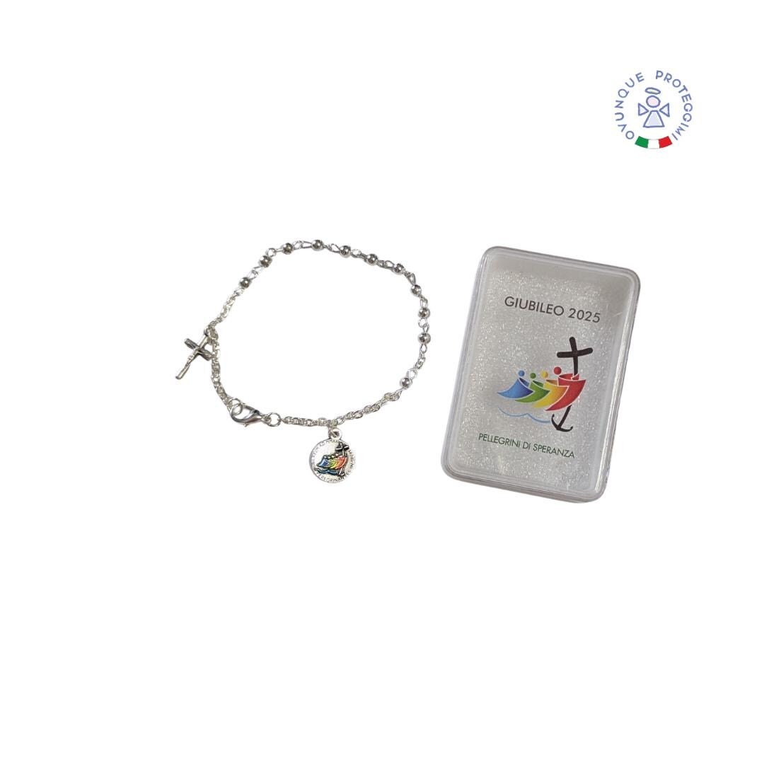 Bracelet Vatican 7 Pièces En Argent - États Pontificaux Pape Pie IX - Bijou Ancien Occasion