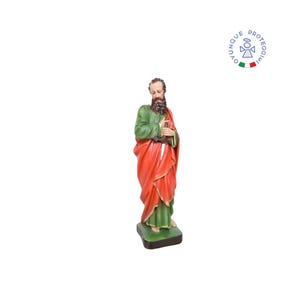 Handbemalte Statue des Heiligen Paulus aus Kunstharz, 30 cm. Für den Innen- und Außenbereich geeignet. 30 cm große Statue des Heiligen Paulus aus Kunstharz. Hergestellt in Italien.