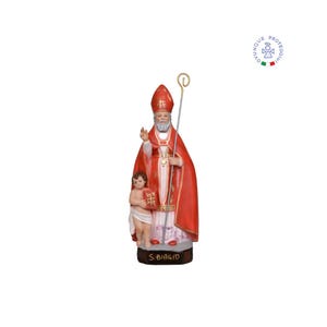 Resin statue of St. Blaise, 40 cm high. Suitable for indoors and outdoors. 15.75&#39;&#39; resin statue of St. Blaise. MADE IN ITALY.