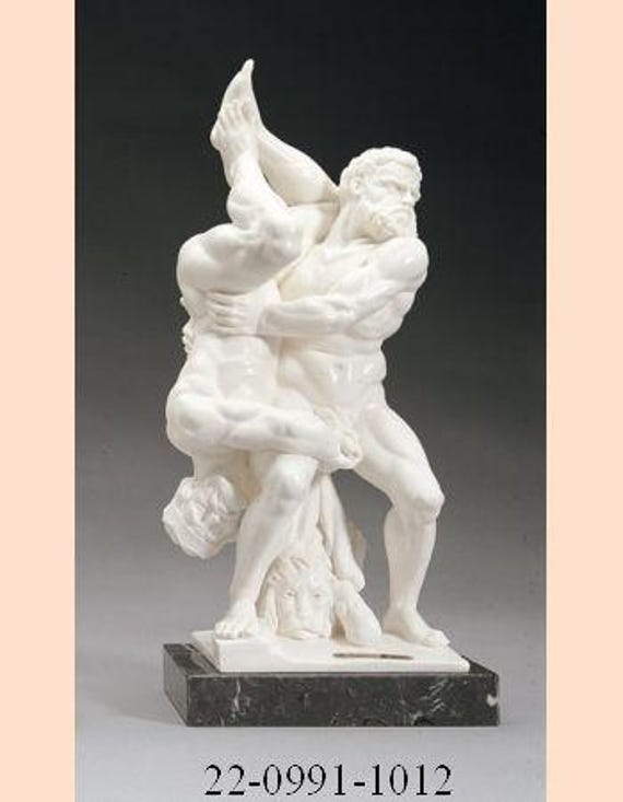 白い大理石の粉で作られたヘラクレスとディオメデスの像 | イタリア