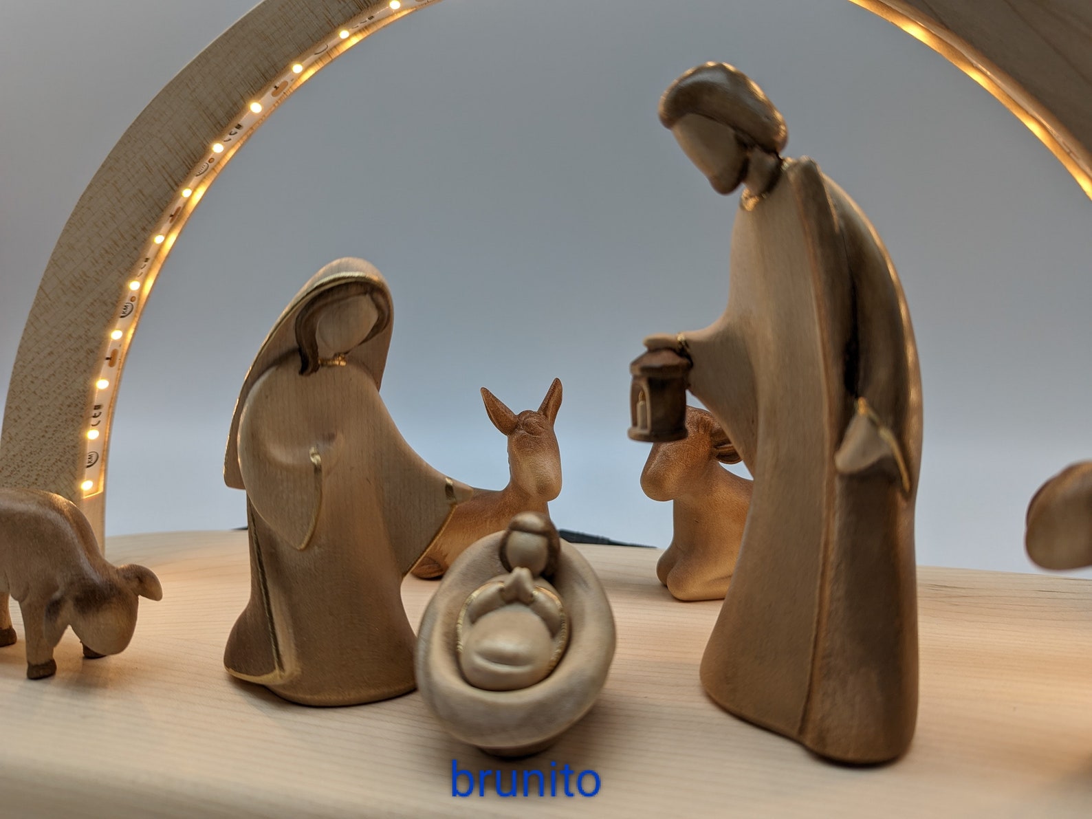 Wooden Nativity Set, Complete Wooden Nativity Scene in a Modern Style ...