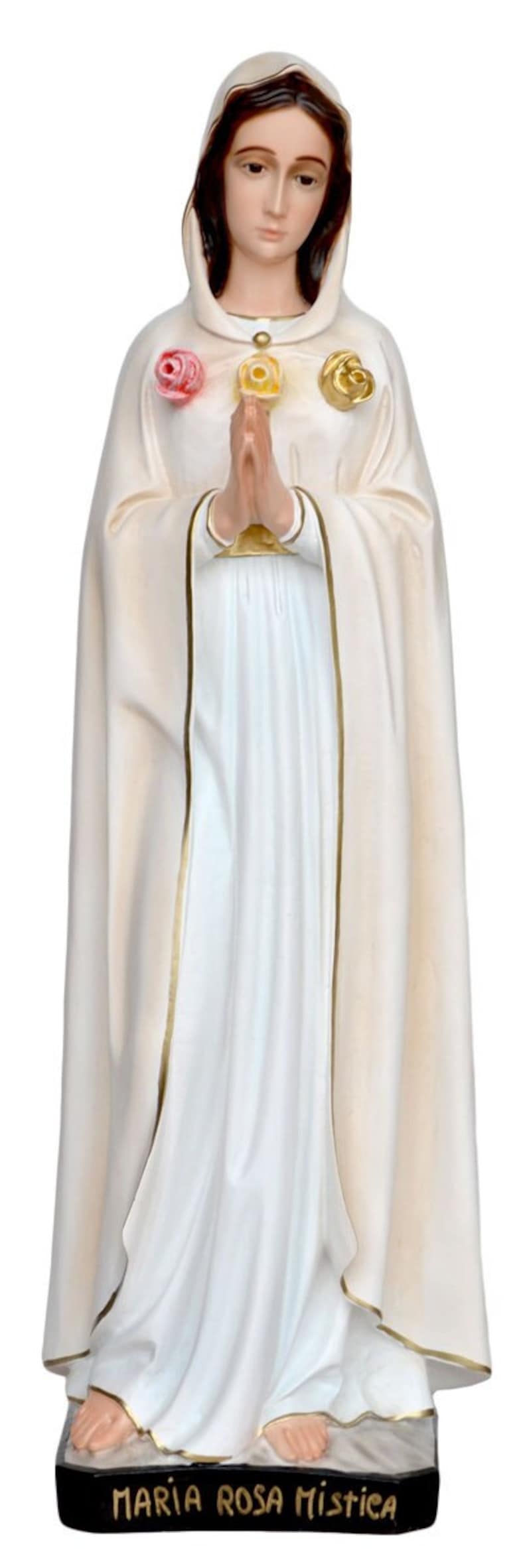 Oblica Rosa Our Lady of Rosa Mystica Resin Statue, 95 Cm. 37.40''. Mystical Rose ...