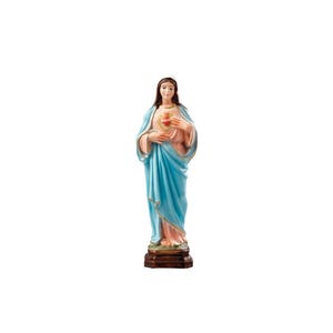 Sacred Heart of Mary statue cm 30 in resin suitable for indoors and outdoors. 11.81 Immaculate Heart of Mary statue. MADE IN ITALY