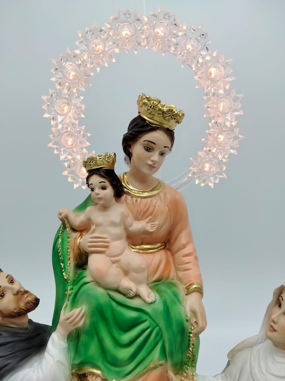 OVUNQUE PROTEGGIMI Statua Madonna Immacolata in resina cm. 40 con aureola  illuminata : : Casa e cucina