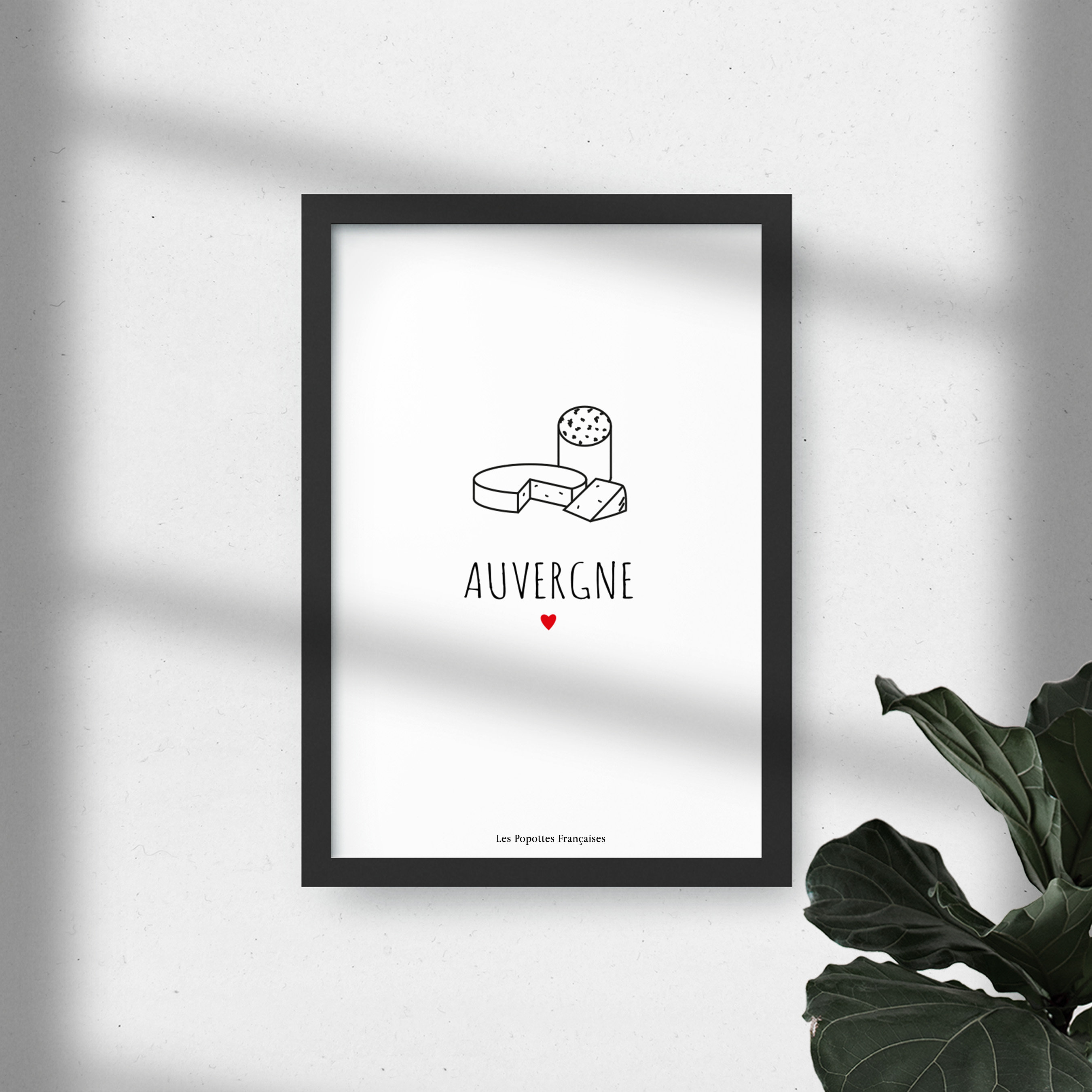 Affiche Auvergne Fromages Linogravure