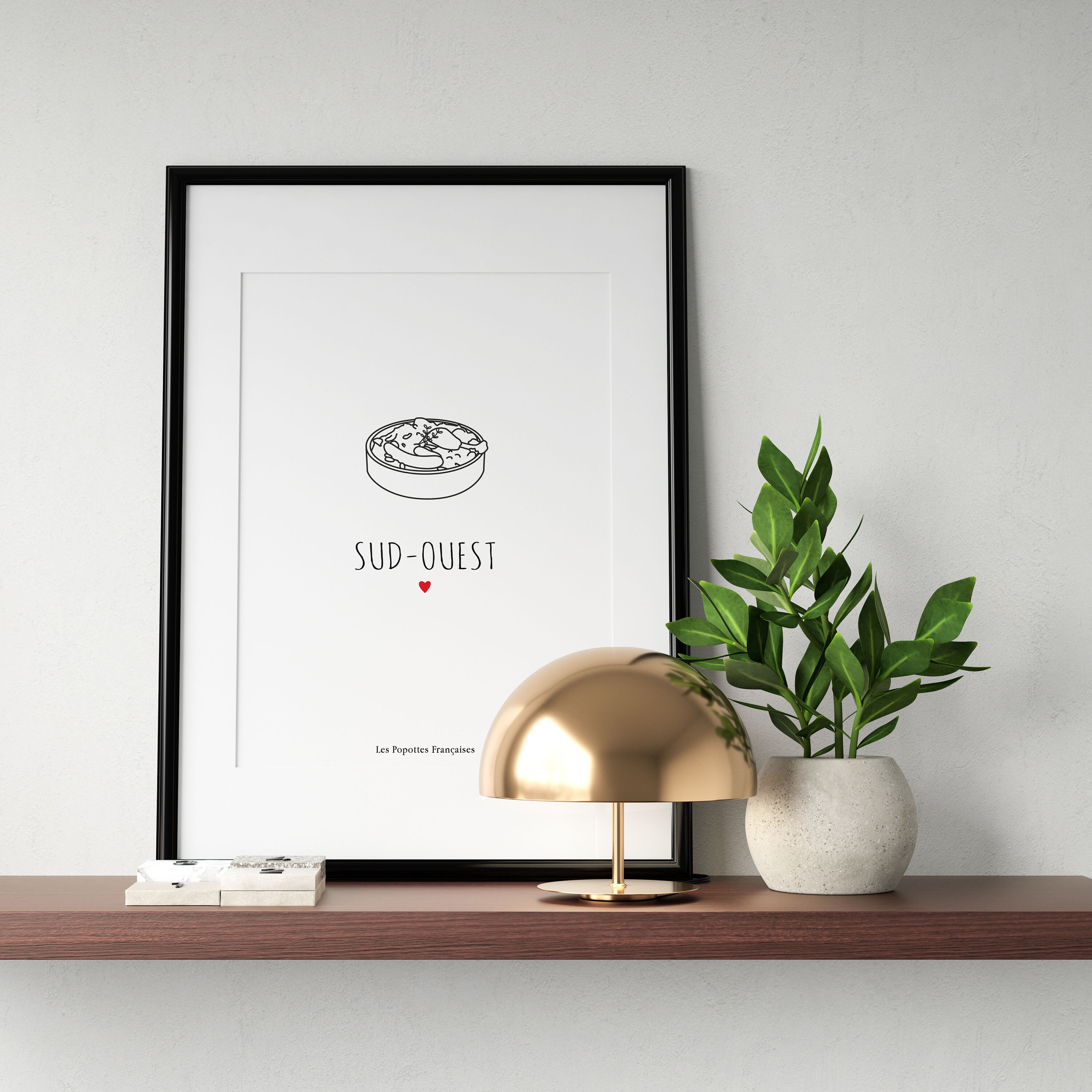 Affiche Sud-Ouest Cassoulet Linogravure