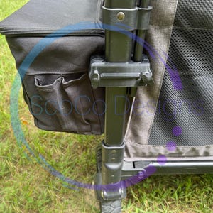 Brackets for storage basket on stroller wagon