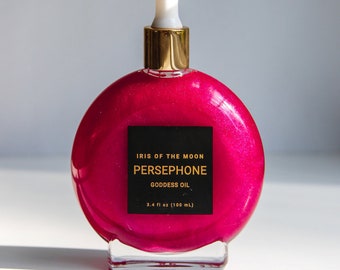 Persephone Goddess Oil - Pomegranate Perfume, Lightweight Body Oil, Ritual Oil, Divine Feminine, Dark Feminine, Witchcraft, Body Shimmer