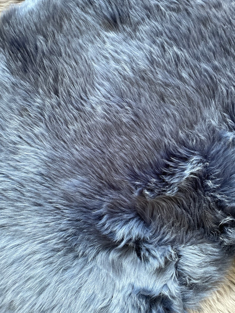 Blue Sheepskin Rug Genuine Sheepskin Double Rug Etsy UK