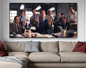 The Wolf of Wall Street Popular Film Movie Canvas Print Large Size Poster Wall Art Picture for Living Room Home Decoration