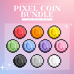 Twitch Sub & Bit Badges Set | Pixel Coin