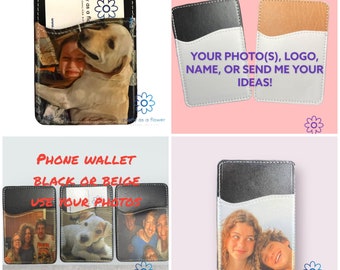 Custom Photo Phone Wallet,Adhesive PU Leather Card Holder ForPhone,Stick on Pocket, Phone Wallet, Phone Accessory,Valentine's Day Gift