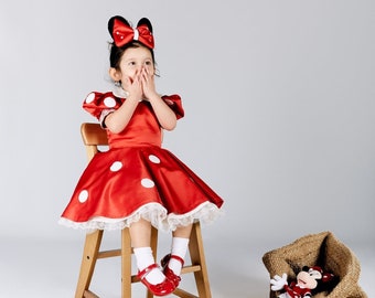 Minnie Inspired Costume, Girl Costume, Inspired Dress, Red Toddler Birthday Dress, Birthday Costume, Infant Costume, Girl Birthday Gown