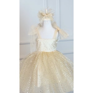 Flowe Girl Dress, Fairy Fluffy Girl Baptism Dress, Ivory Bridesmaid Dress, Wedding Dress, Birthday Toddler Outfit, 1st Gown, Pageant Dress,