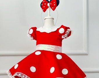 Minnie Mouse Girl Costume, Minnie Inspired Birthday Dress,  Halloween Toddler Costume, Photo shoot dress, Baby Tulle Dress