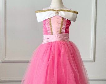Sleeping Beauty Princess Girl Birthday Dress, Girl Birthday Costume, Pink Photosoot Dress, Halloween  Costumes, Birthday  Toddler Costumes,