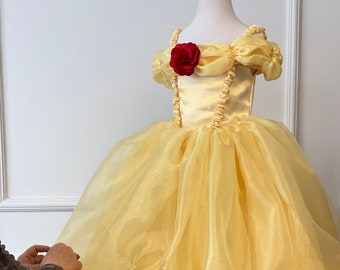 Belle Inspired  Girl Costume, Princess Costume for Toddler,  Belle Photoshoot  Dress,  Birthday Girl  Costume, Girl Halloween  Outfit