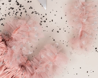 Powder Pink Girl Toddler Tulle Boho Dress, Pink Birthday Dress, First Birthday Dress, Flower Girl Wedding Dress, Baby Prom Dress Ball Gown