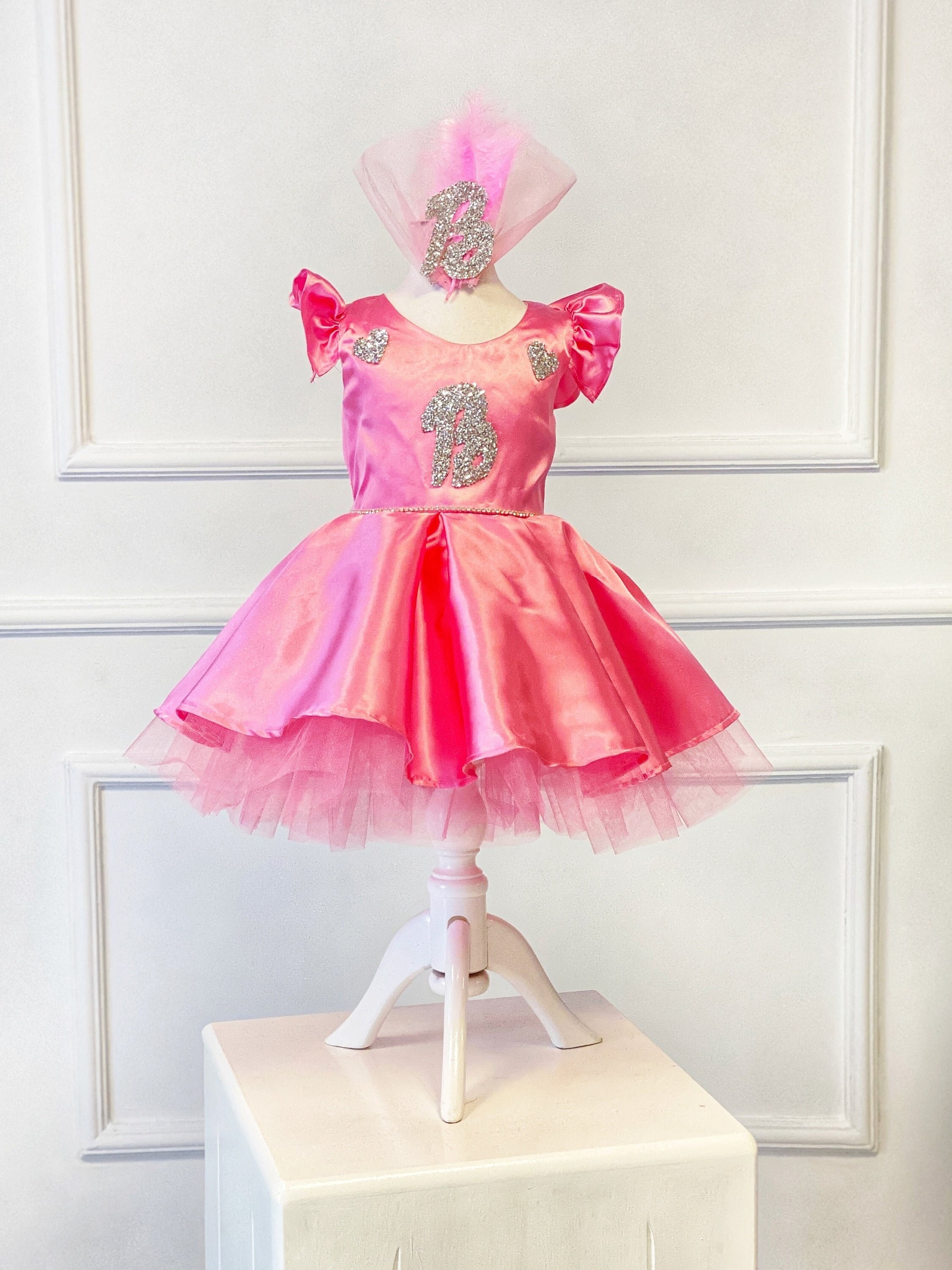 Vestido de niña rosa, disfraz de cumpleaños para niños pequeños, vestido  rosa de cumpleaños, vestido rosa para sesiones de fotos de niños pequeños