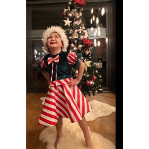 Candy Cane Elf Girl  Dress, Christmas Toddler Elf Dress, Photoshoot Costume, Holiday Outfit, Candy Tutu for Christmas, Xmas Tutu Gown