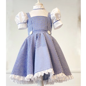 Zauberer von Oz inspiriertes Mädchenkostüm, Dorothy inspiriertes Kostüm, Dorothy Kleinkindkostüm, Halloweenkostüm, Geburtstagsoutfit, Schulkostüm