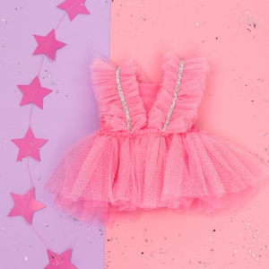 Birthday Girl Tutu Dress, First Baby Birthday Outfit, Toddler  Photoshoot Outfit, Pink  Romper  Tutu, Hot Pink Tutu Romper, Cake Smash