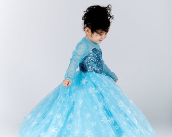 Elsa Inspired Costume,  Frozen Isnpired Costume, Birhday Girl Costume, Halloween Kids Costume, Toddler Costume, Infant Birthday Outfit, Gown