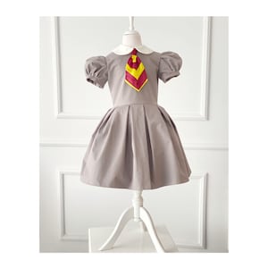 Hermoine Inspired Girl Costume, Harry Inspired Toddler Dress, Birthday Outfit, Kids Halloween Dress, Photoshoot Dress,