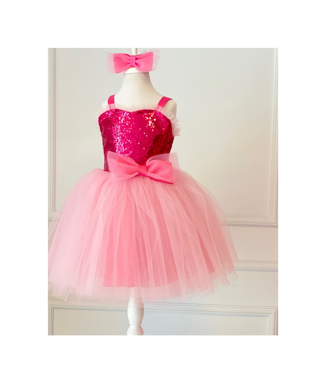Pink Sequin Princess Tutu Dress for Girls