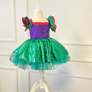 Mermaid Girl Dress, Mermaid Birthday Party, Toddler Girl Dress, Toddler Birthday Party, Toddler
