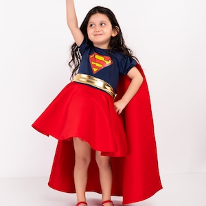 Super Girl Toddler Costume, Super Hero Costume, Birthday Party Dress, Photoshoot Dress, First Birthday Dress, Halloween Toddler Costume,