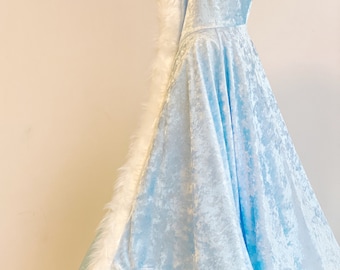 Warm Fur Cape Elsa for Princess, Warm Elsa Cape, Velvet Cape, Elsa Costume Cape