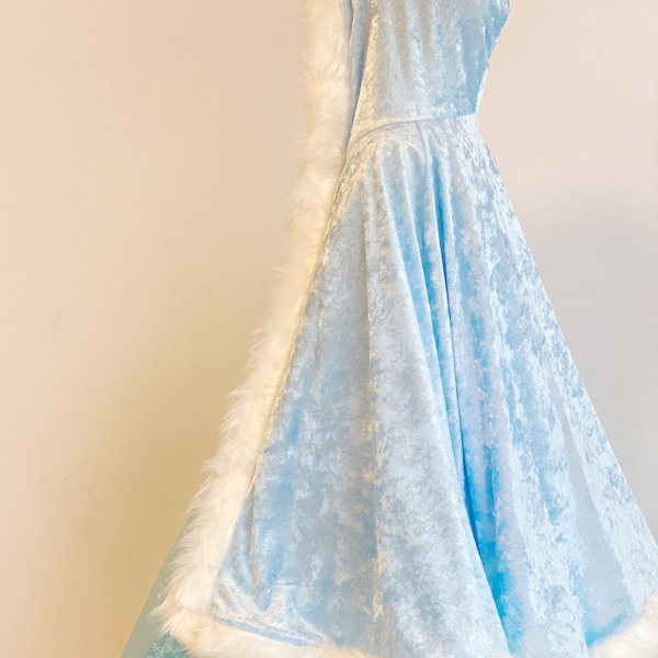 Warm Fur Cape Elsa for Princess, Warm Elsa Cape, Velvet Cape, Elsa Costume Cape