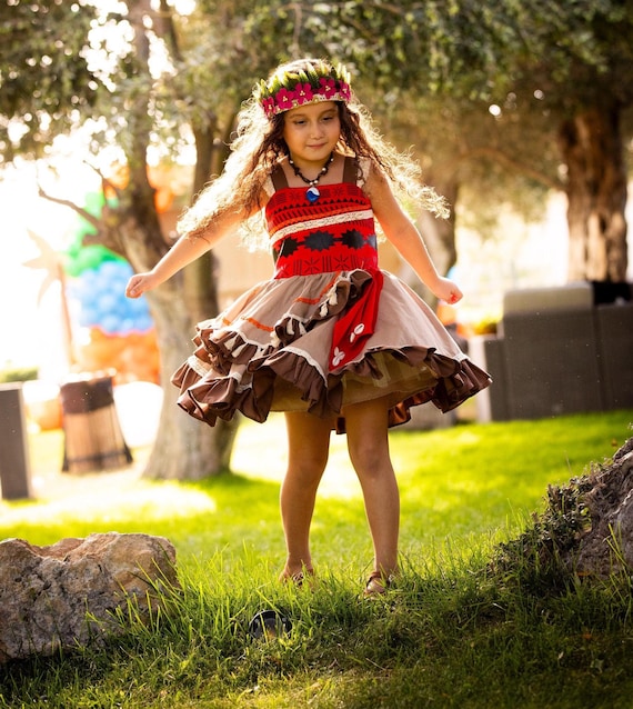 Moana Inspired Costume, Birthday Girl Dress, Birthday Island heme Party Dress,