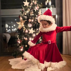 Christmas Santa Girl Dress, Toddler Xmas Photoshoot Outfit, Santa Claus Dress, Girl Costume image 2