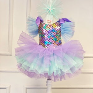 Mermaid Girl Dress, Toddler Tutu, First Birthday Dress, Halloween Costume, Summer Photoshoot Dress, Cake Smash Dress